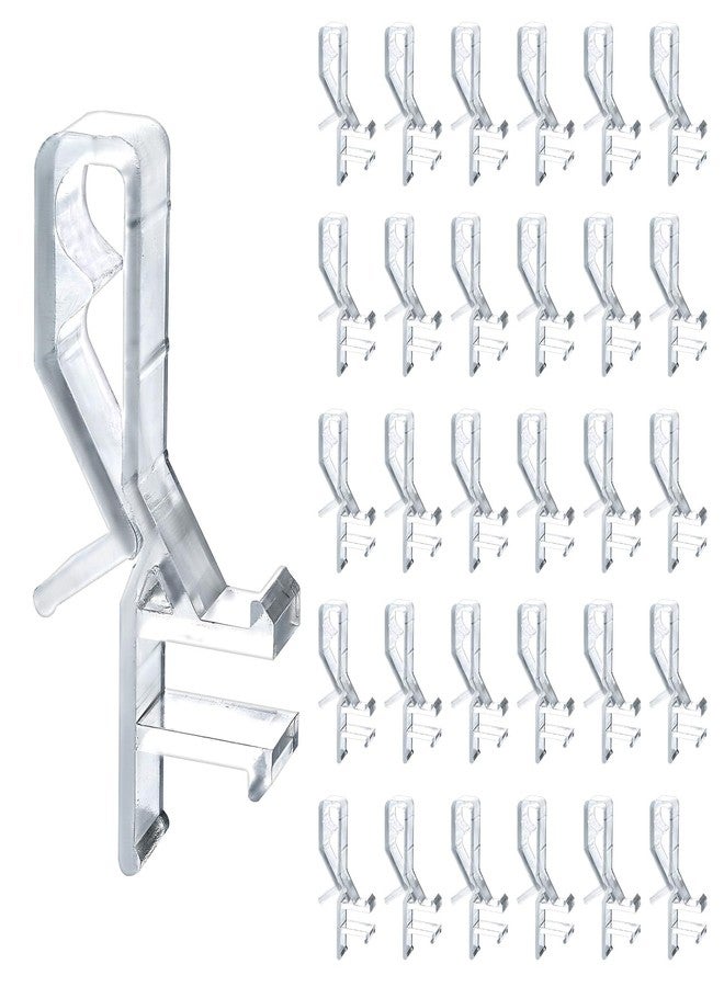Binxus 30 Pcs Hidden Channel Valance Clips 1-7/8 Inch Clear Plastic Valance Clips for Blinds, Window Blind Clips, Blind Channel Cover Clips for Valance with a Groove in The Back (Clear) - Image 1